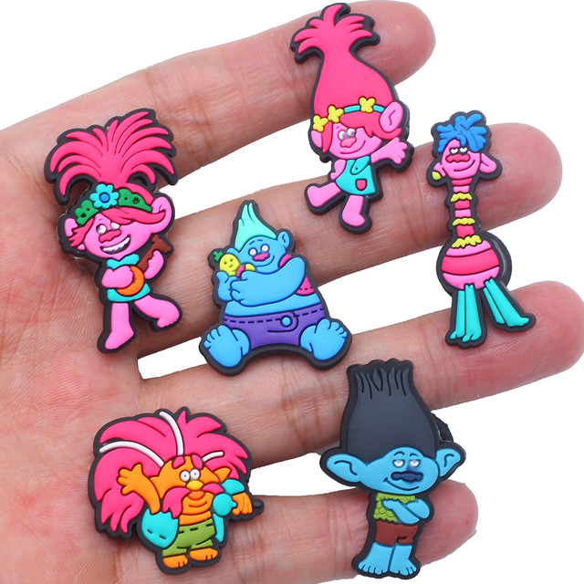 Single sale 1pcs Trolls Cartoon Series PVC Shoe Charms Accessories Shoe  Decorations for Croc Jibz Unisex Party Gifts - AliExpress